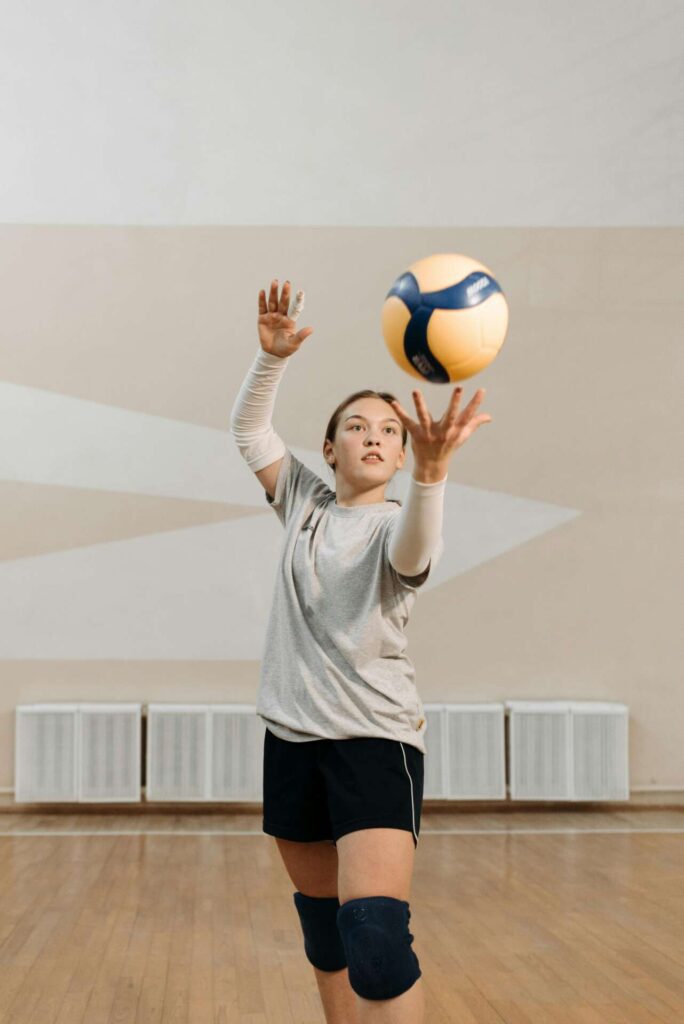 Woman playing volleyball