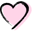an illustrated heart icon in a painterly style