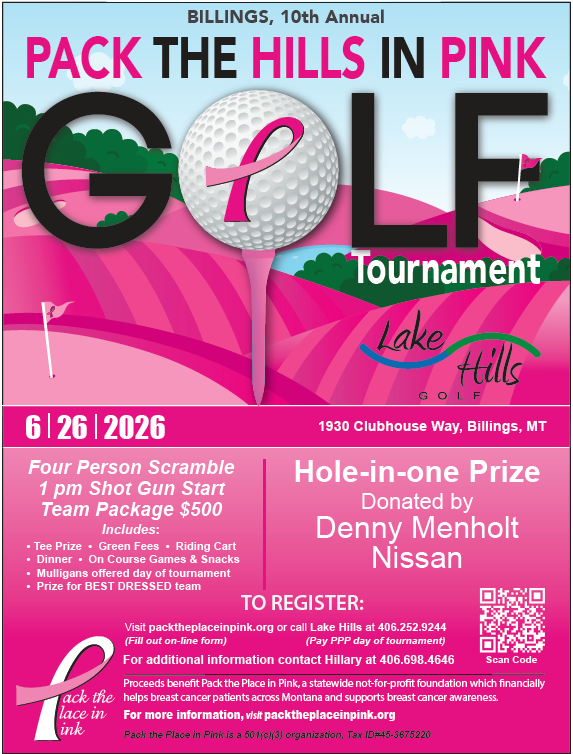 Pack the Hills in Pink Golf Tournament Flyer